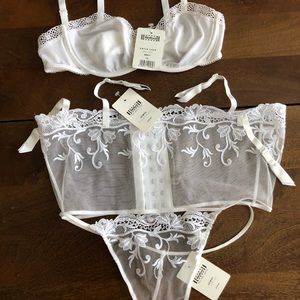 Wolford 3pc white lingerie set